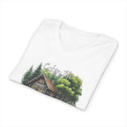 Cabin Life V-Neck Tee – Rustic Cottage & Bunny Nature Shirt