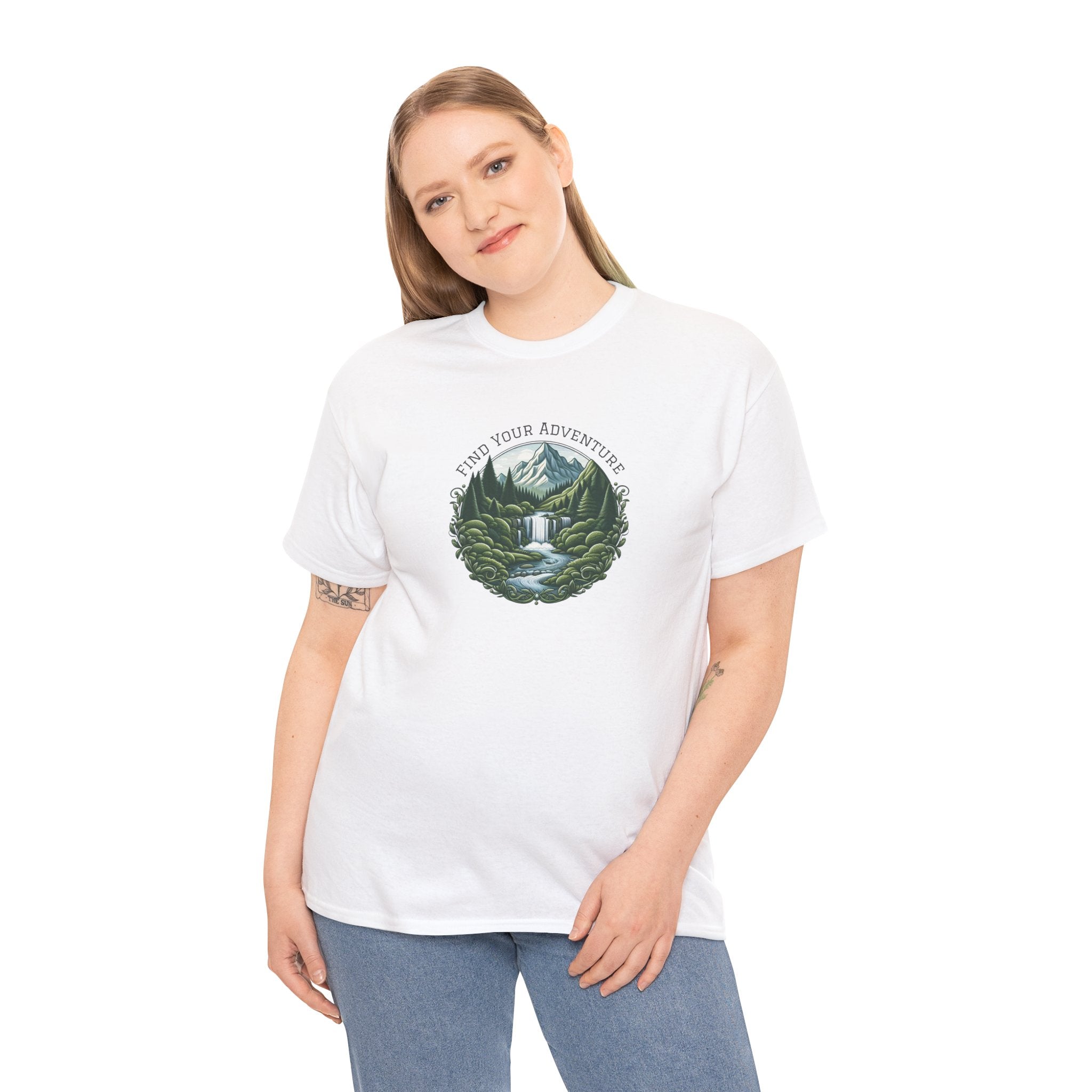 Nature Adventure T-Shirt — Find Your Adventure Mountain & Waterfall Graphic Tee