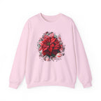 Poinsettia Wreath Crewneck Sweatshirt — Holiday Floral Christmas Sweater
