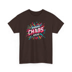 Chaos Ahead Graphic Tee — Warning! Colorful Explosion Design
