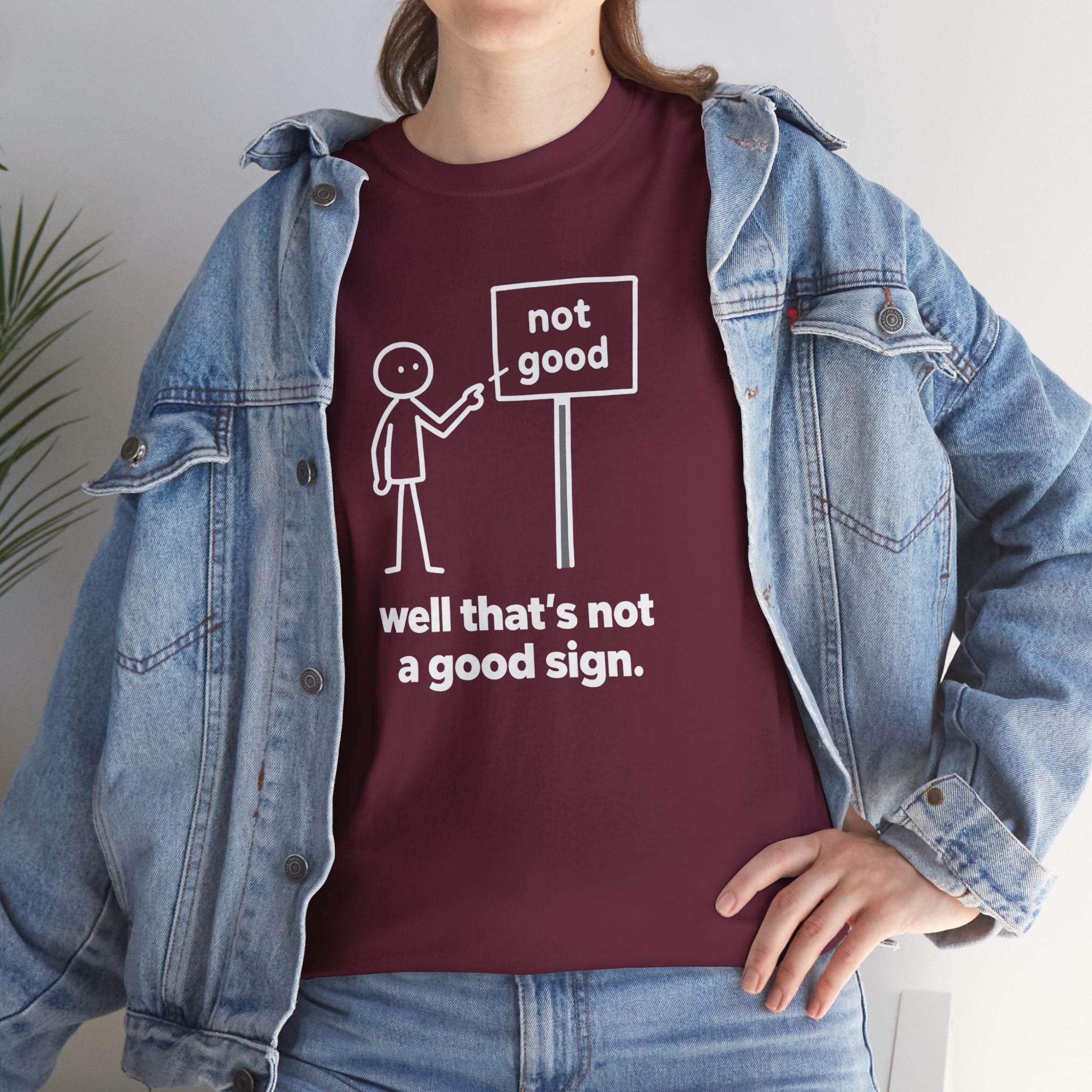 Funny Graphic Tee — “well that’s not a good sign.” Stick Figure Humor T-Shirt