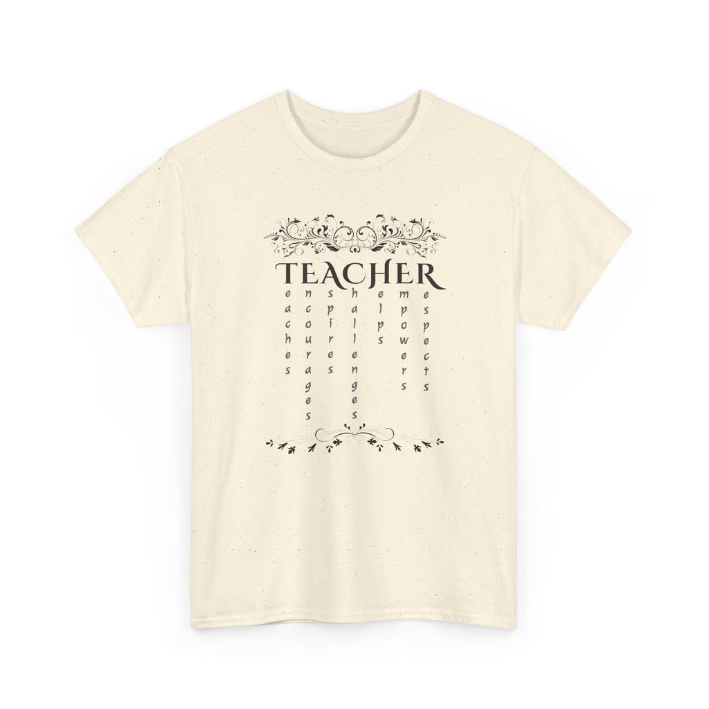 Teacher Floral Rain T-Shirt — Elegant Teacher Appreciation Tee
