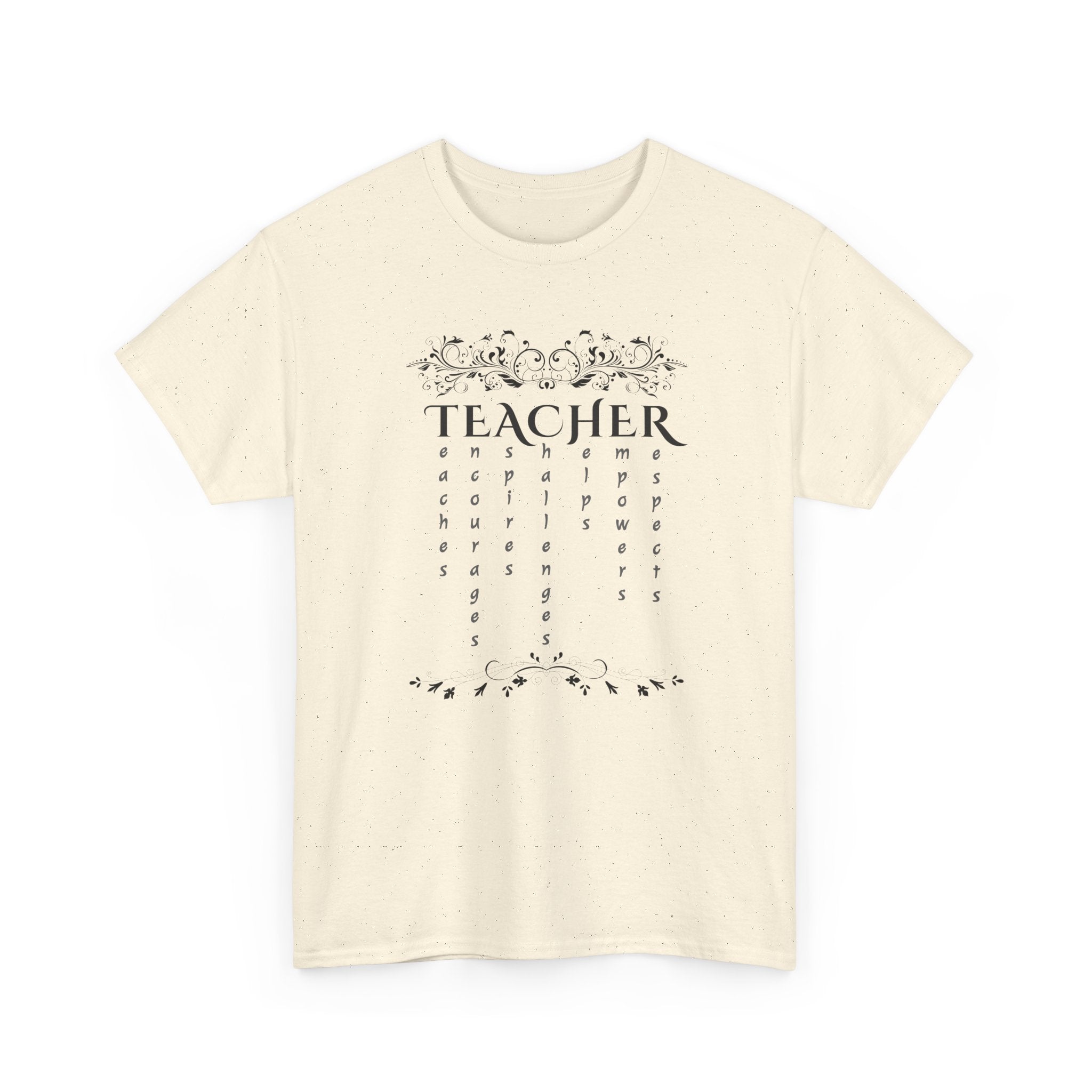 Teacher Floral Rain T-Shirt — Elegant Teacher Appreciation Tee