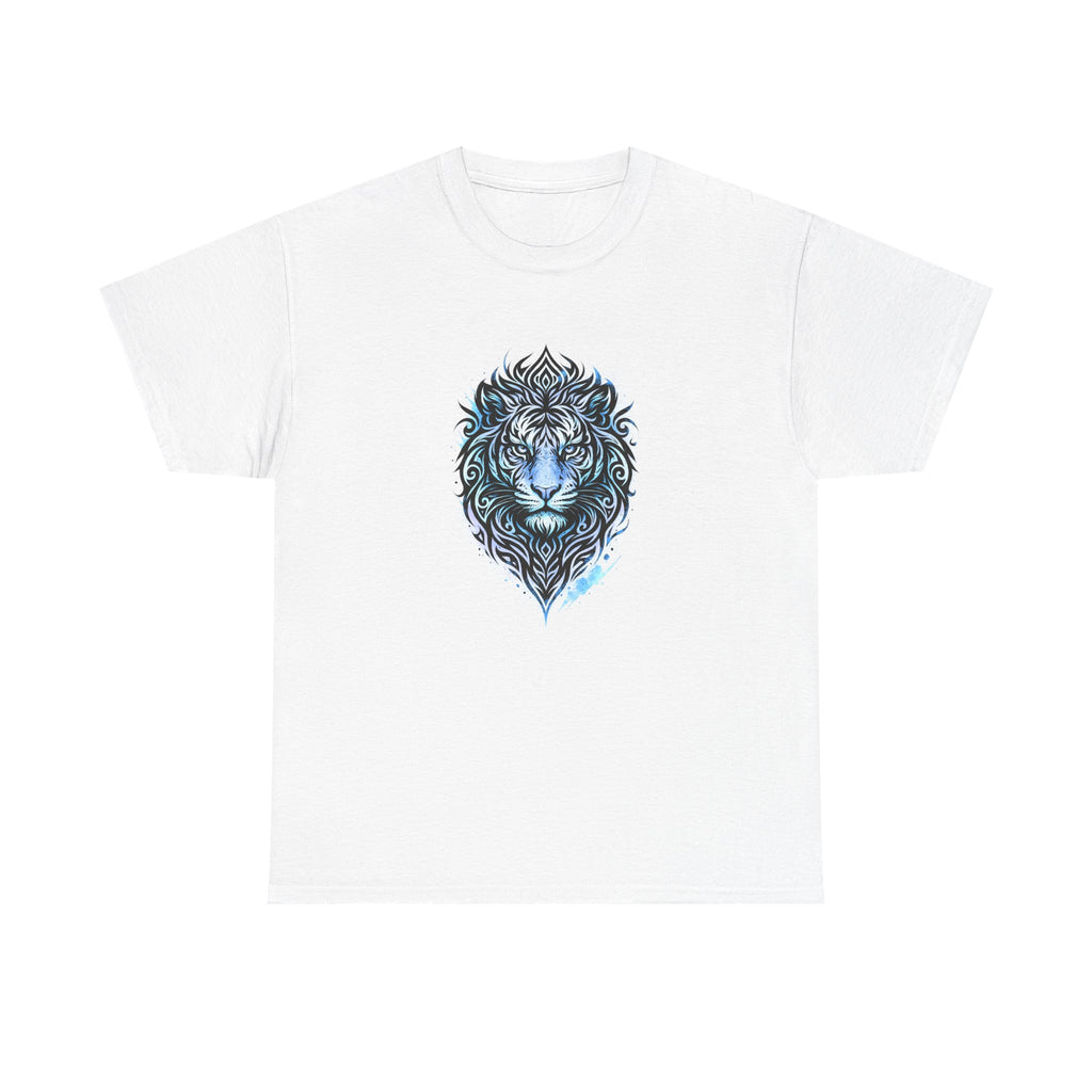 Tiger T-Shirt — Intricate Blue And White Tiger Graphic Tee