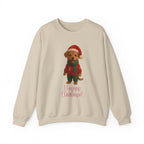 Crewneck Sweatshirt — Cute Puppy in Santa Outfit “Happy Holidays!” Christmas Sweater