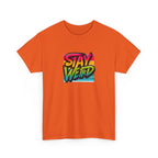 Stay Weird T-Shirt — Retro Rainbow Typography Tee
