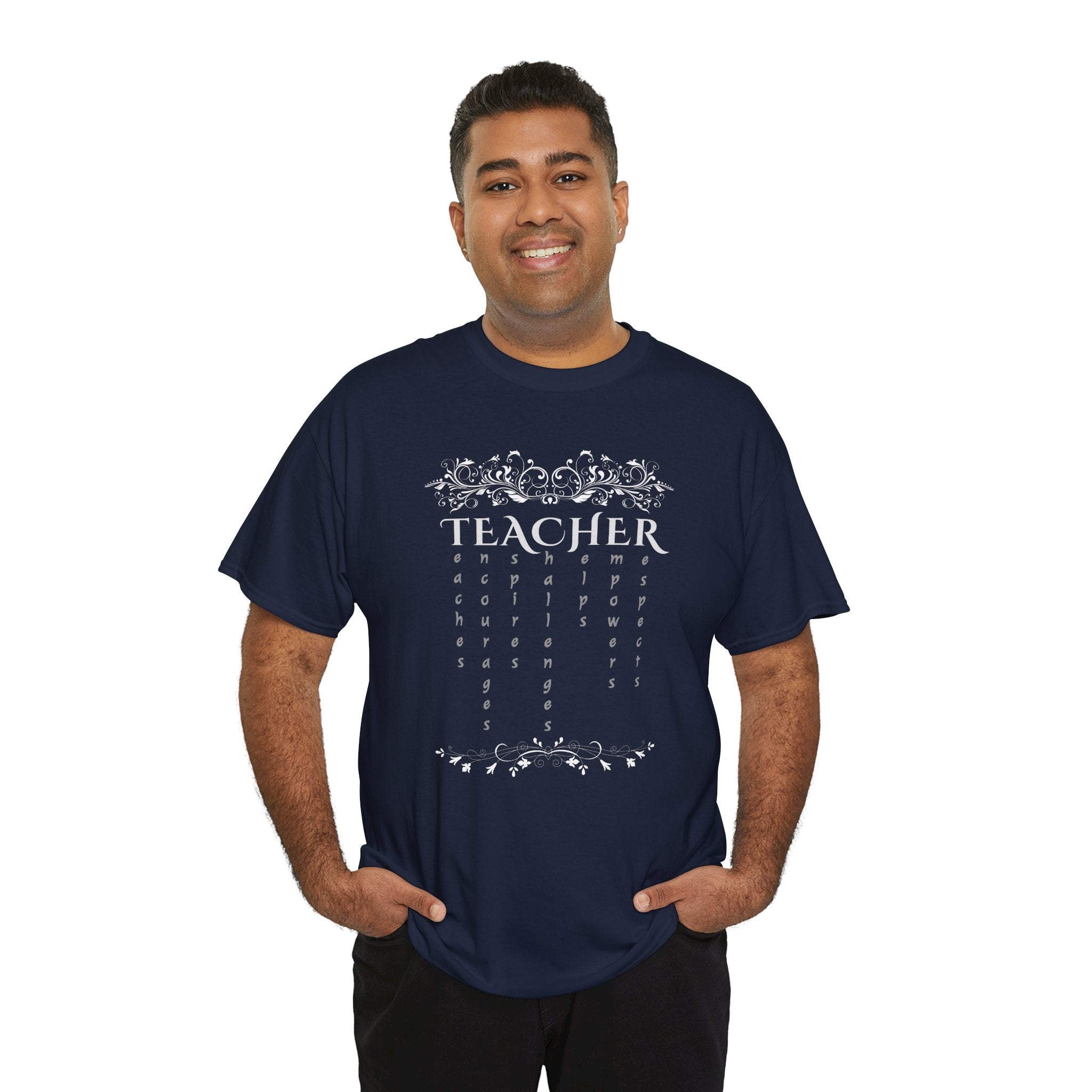 Teacher Floral Rain T-Shirt — Elegant Teacher Appreciation Tee