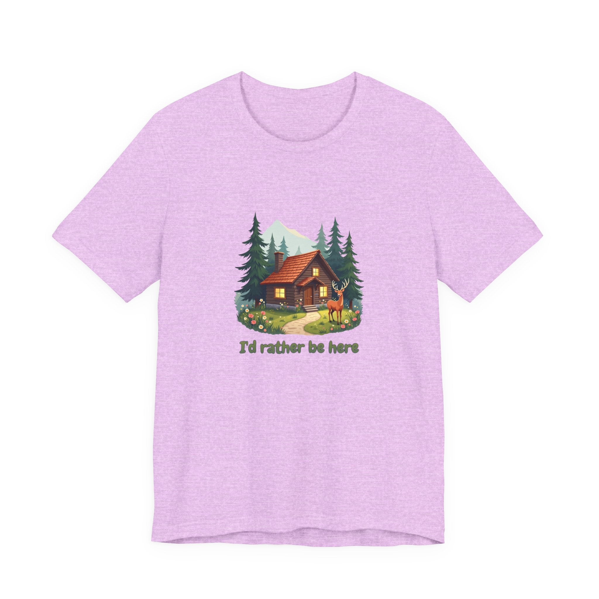 Cabin Escape T-Shirt — 'I'd Rather Be Here' Outdoors Tee