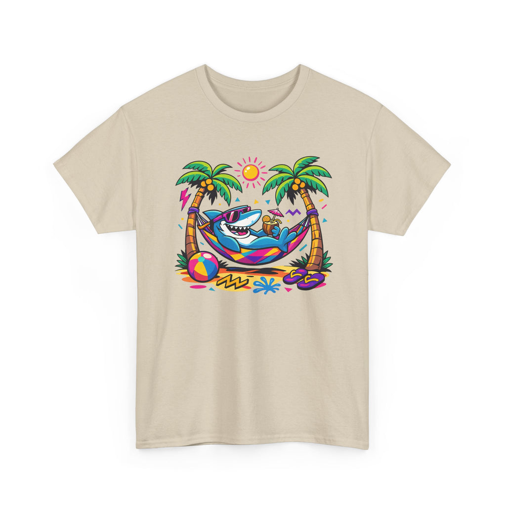 Beach Shark Hammock T‑Shirt — Tropical Summer Vibes Graphic Tee