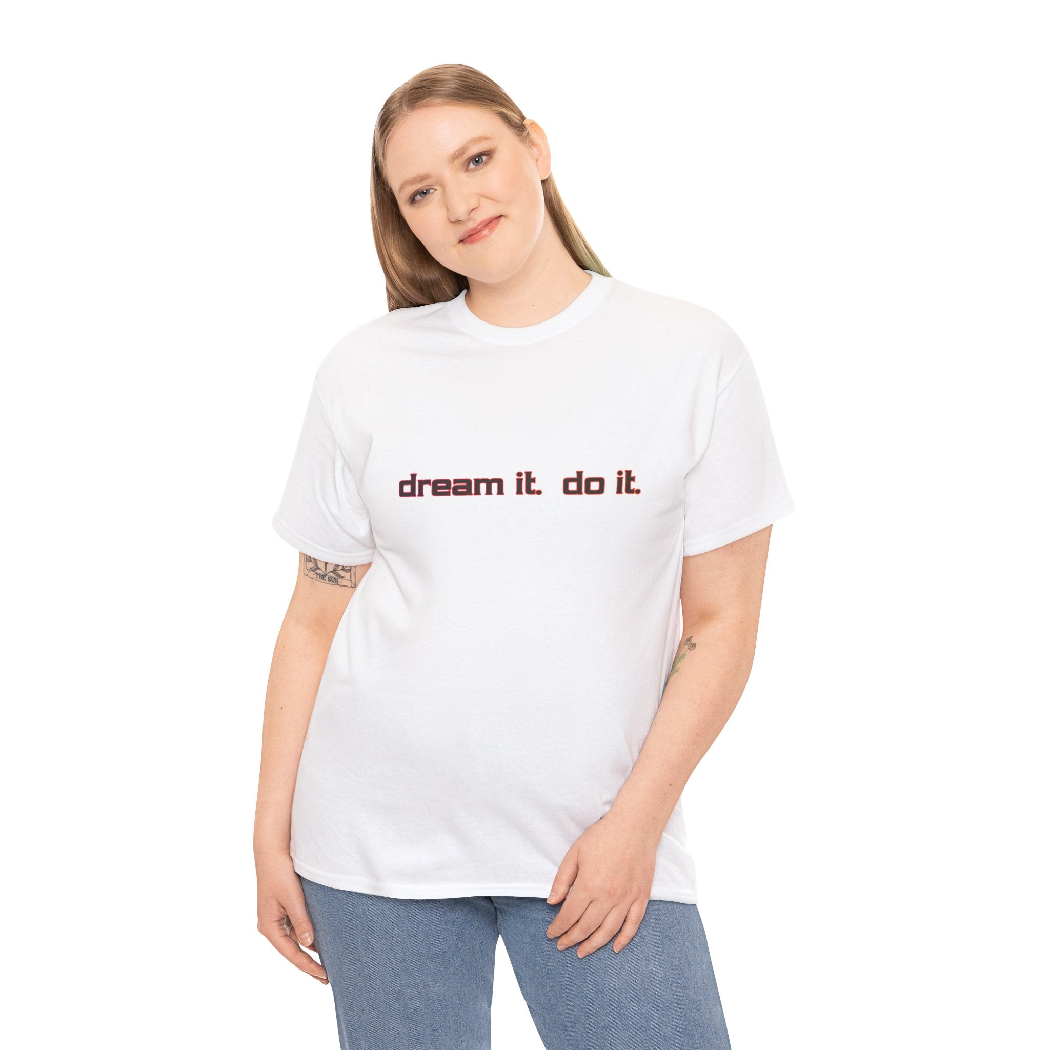 Dream It Do It T-Shirt — Minimal Motivational Tee Red Orange