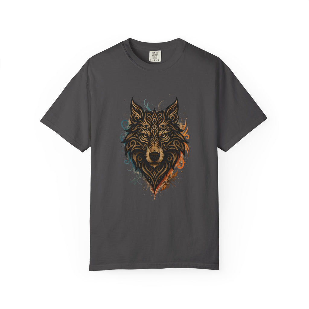 Wolf Head Graphic T-Shirt — Intricate Tribal Wolf Art Tee