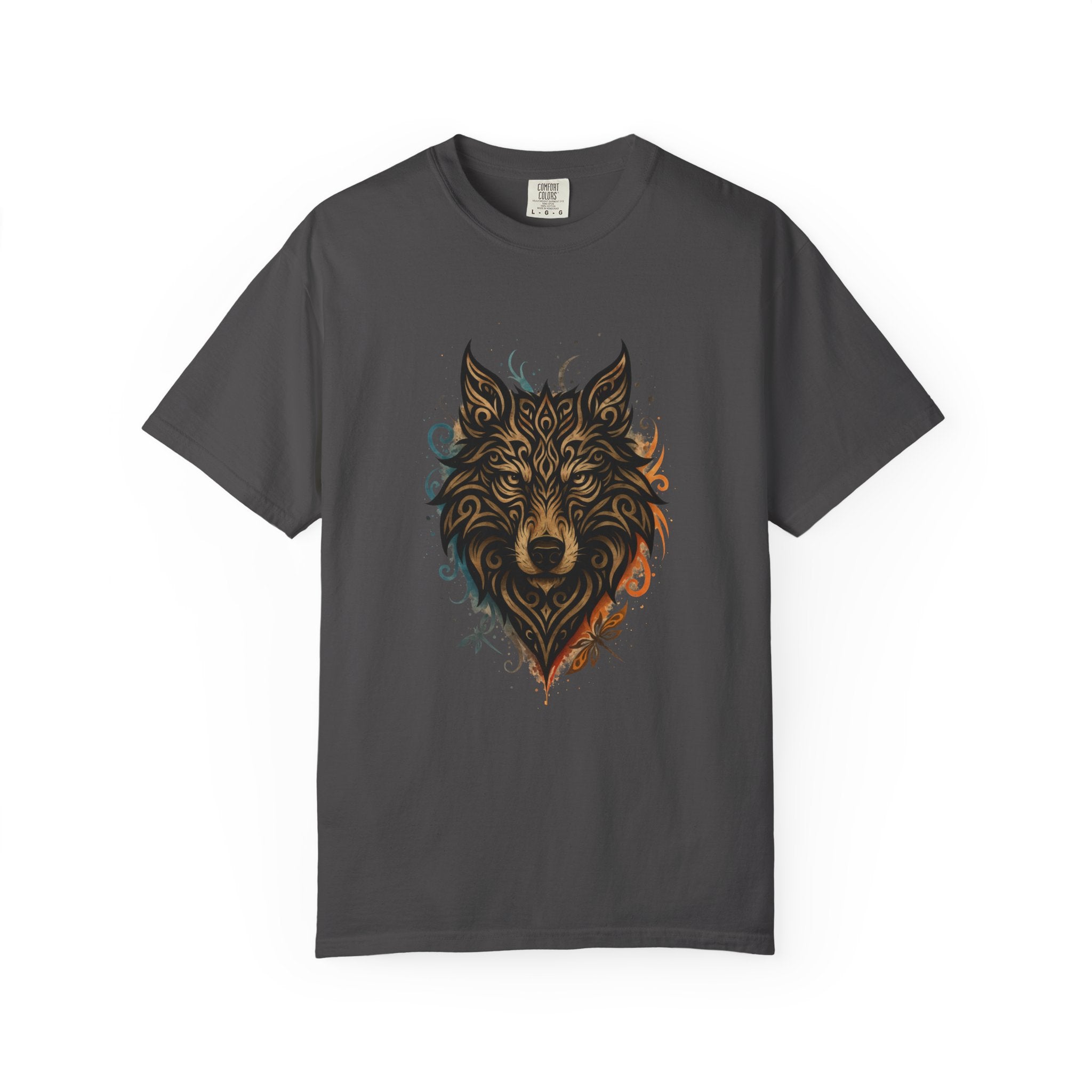Wolf Head Graphic T-Shirt — Intricate Tribal Wolf Art Tee