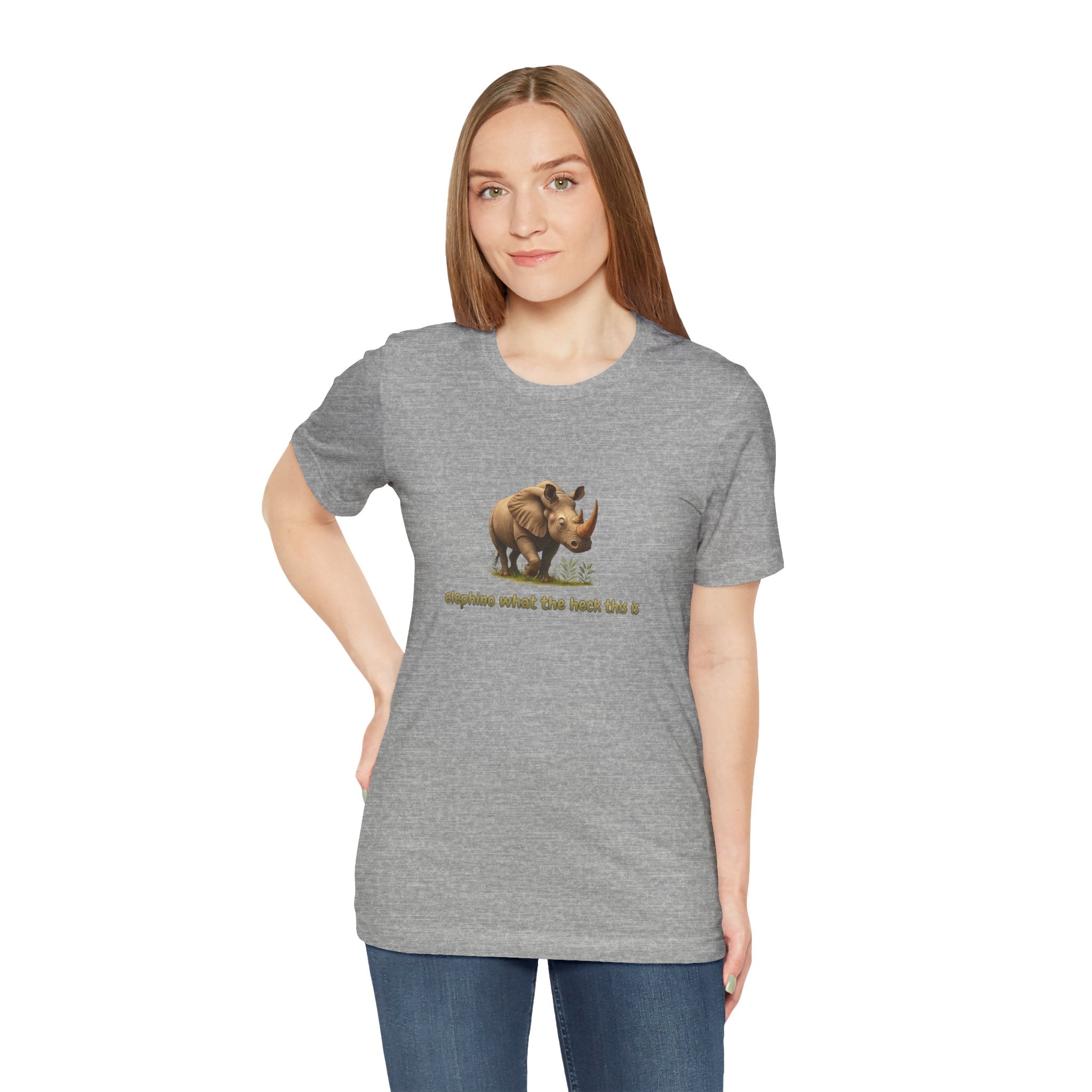 Elephant Rhino Graphic Tee — "elephino what the heck this is" Funny Wildlife T-Shirt