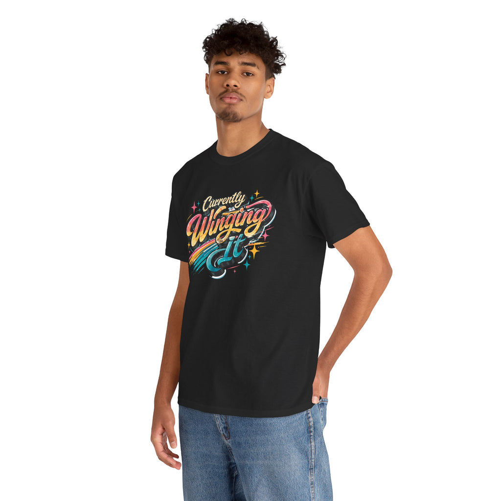 Currently Winging It Graphic Tee — Retro Script Casual Shirt