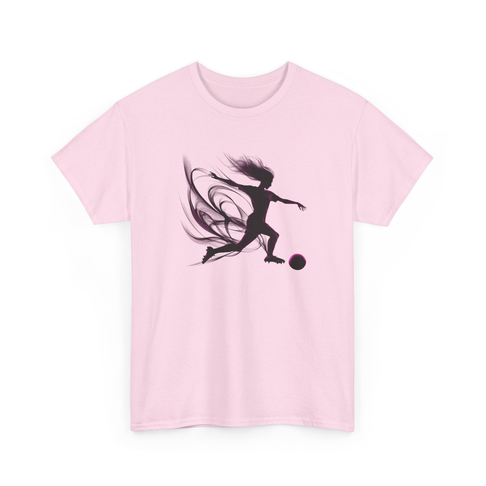 Soccer Football T-Shirt — Feminine Soccer Player Silhouette Tee