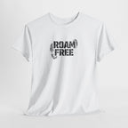 Roam Free T-Shirt — Outdoor Adventure Tee with Boot Print Graphic