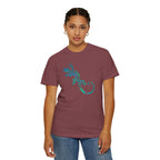 Tribal Lizard Graphic Tee — Blue Green Gecko T-Shirt