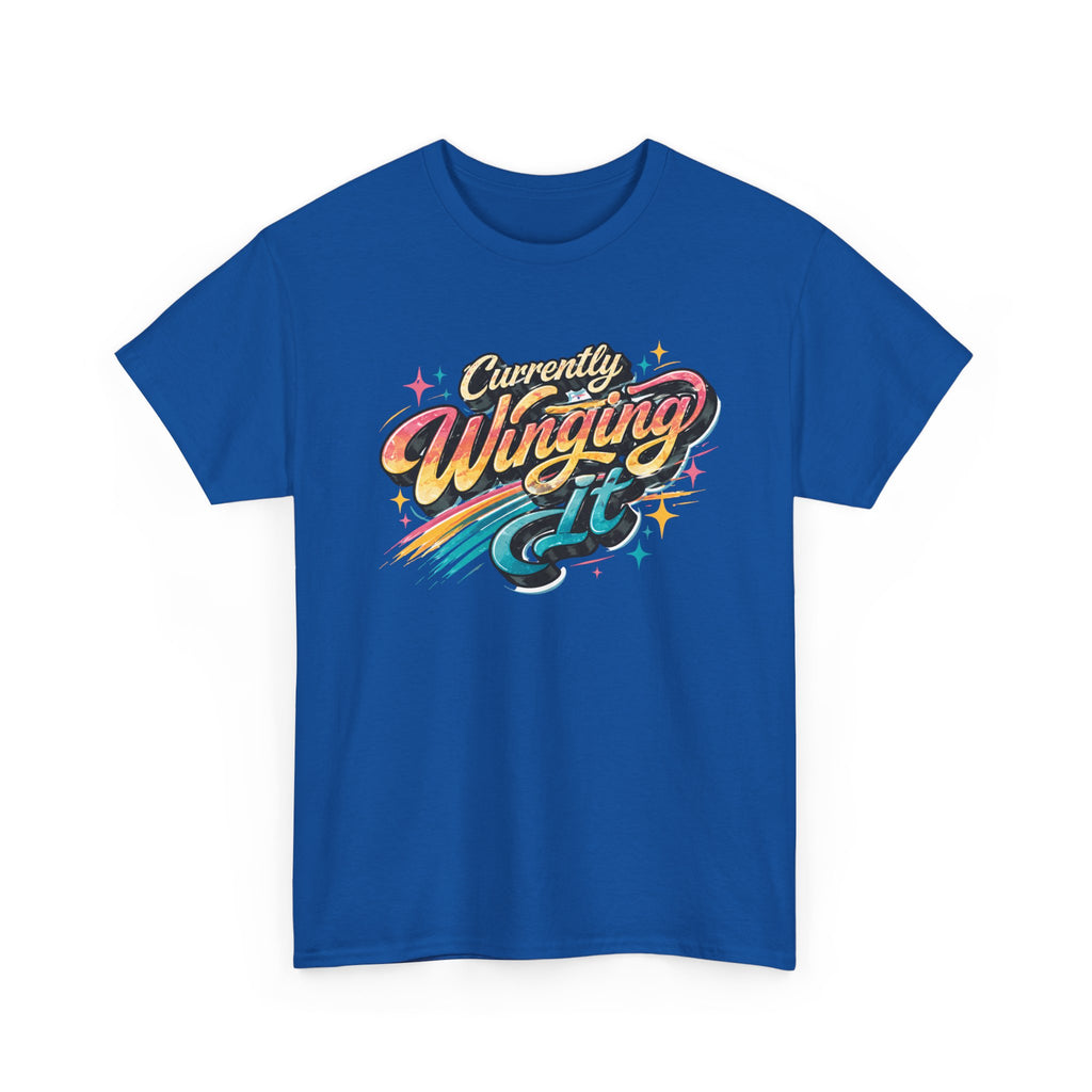Currently Winging It Graphic Tee — Retro Script Casual Shirt