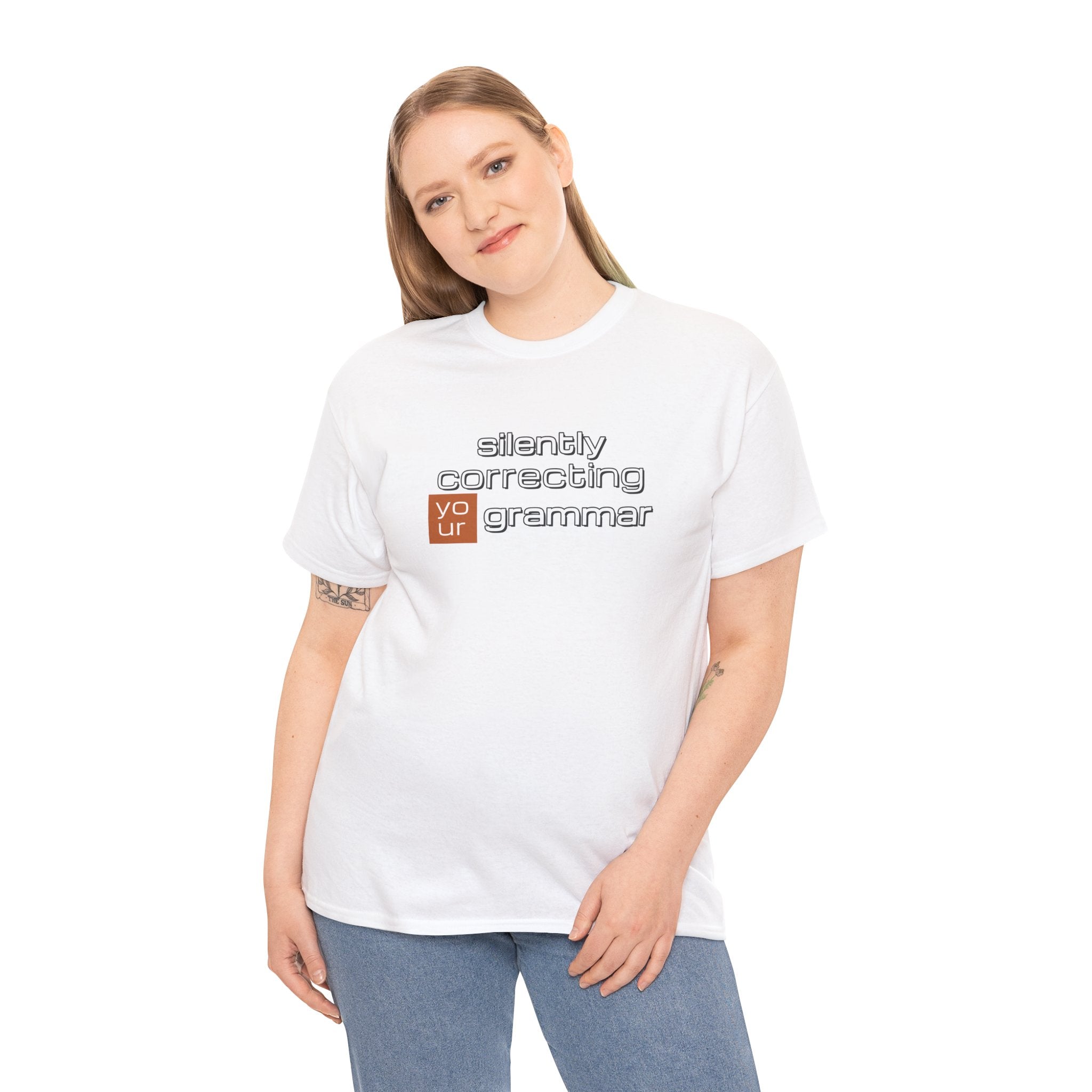 Grammar Nerd T-Shirt — "Silently Correcting Your Grammar" Sarcastic Humor Tee