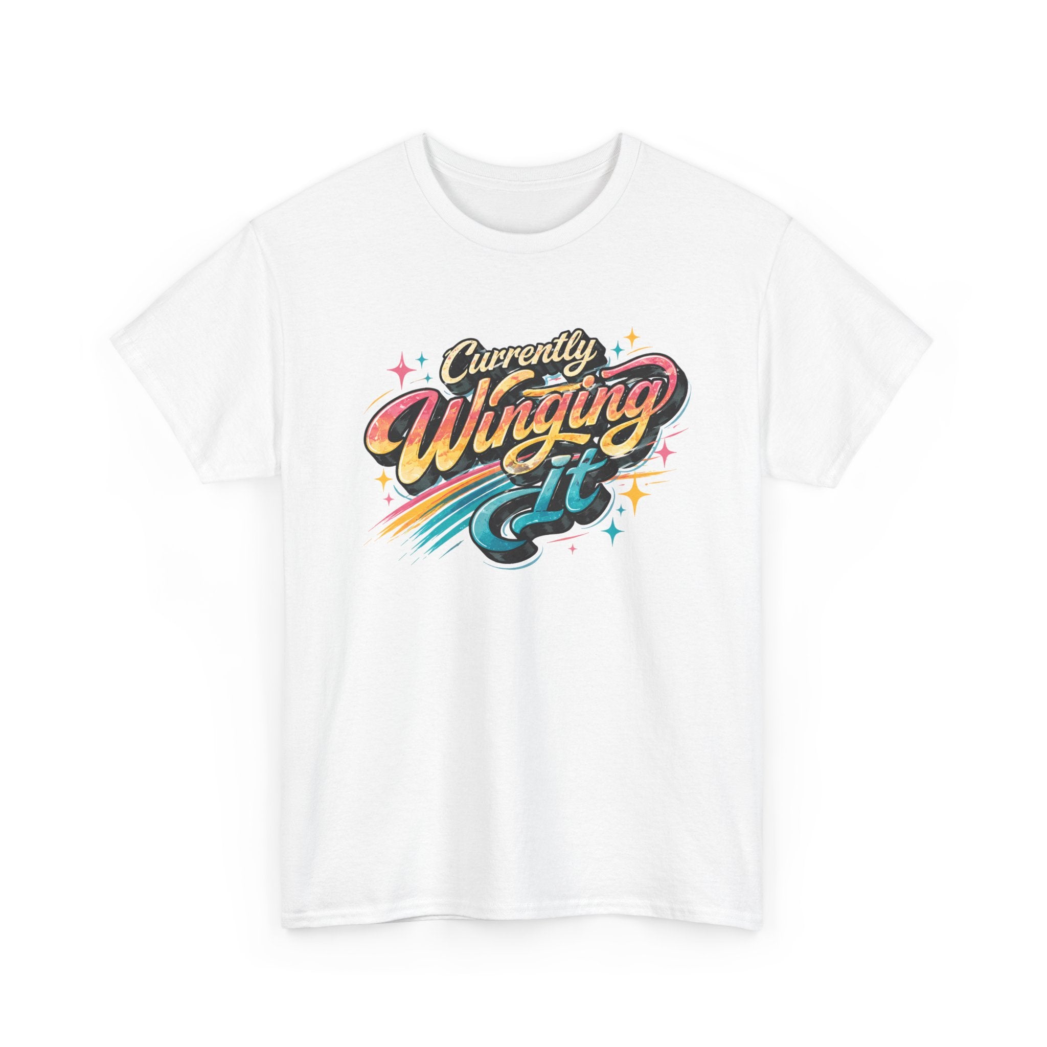 Currently Winging It Graphic Tee — Retro Script Casual Shirt