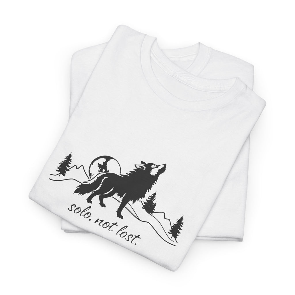 Howling Wolf T-Shirt — 'Solo, Not Lost' Mountain Graphic Tee