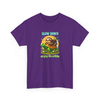 Slow Down Turtle Sloth & Snail V-Neck Tee — "Enjoy Life a Little" Relaxed Graphic Shirt