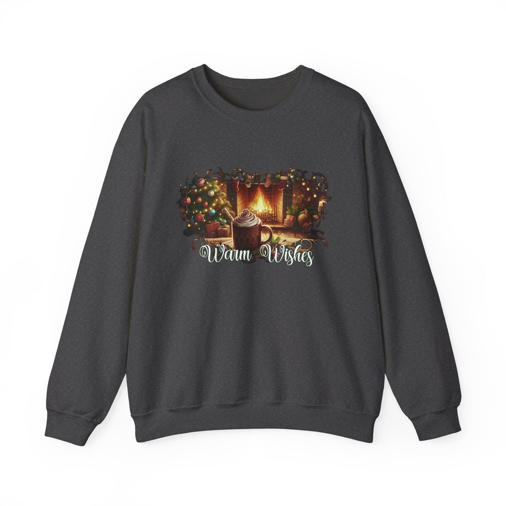 Christmas Fireplace Sweatshirt – Cozy Holiday Crewneck with Hot Cocoa & Tree