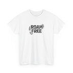 Roam Free T-Shirt — Outdoor Adventure Tee with Boot Print Graphic
