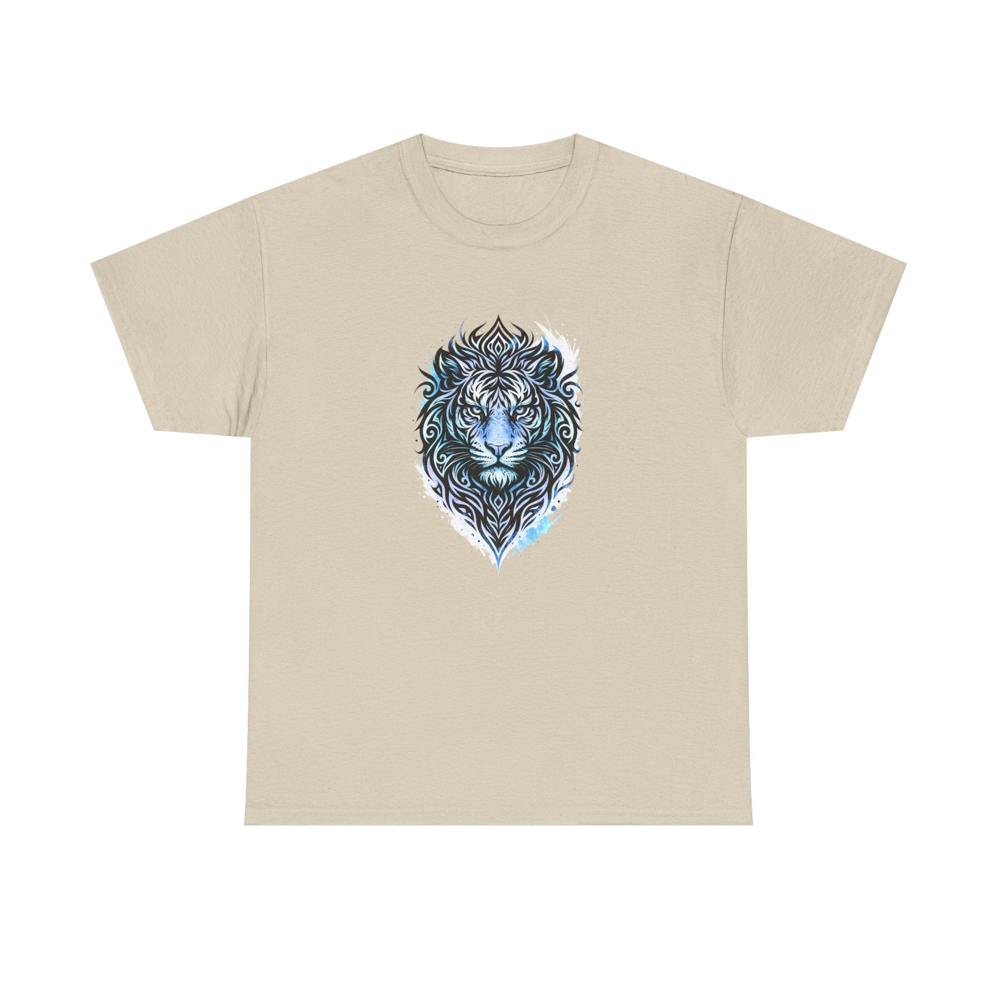 Tiger T-Shirt — Intricate Blue And White Tiger Graphic Tee