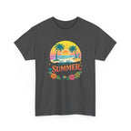 Hello Summer T-Shirt — Tropical Beach Palm Tree Graphic Tee