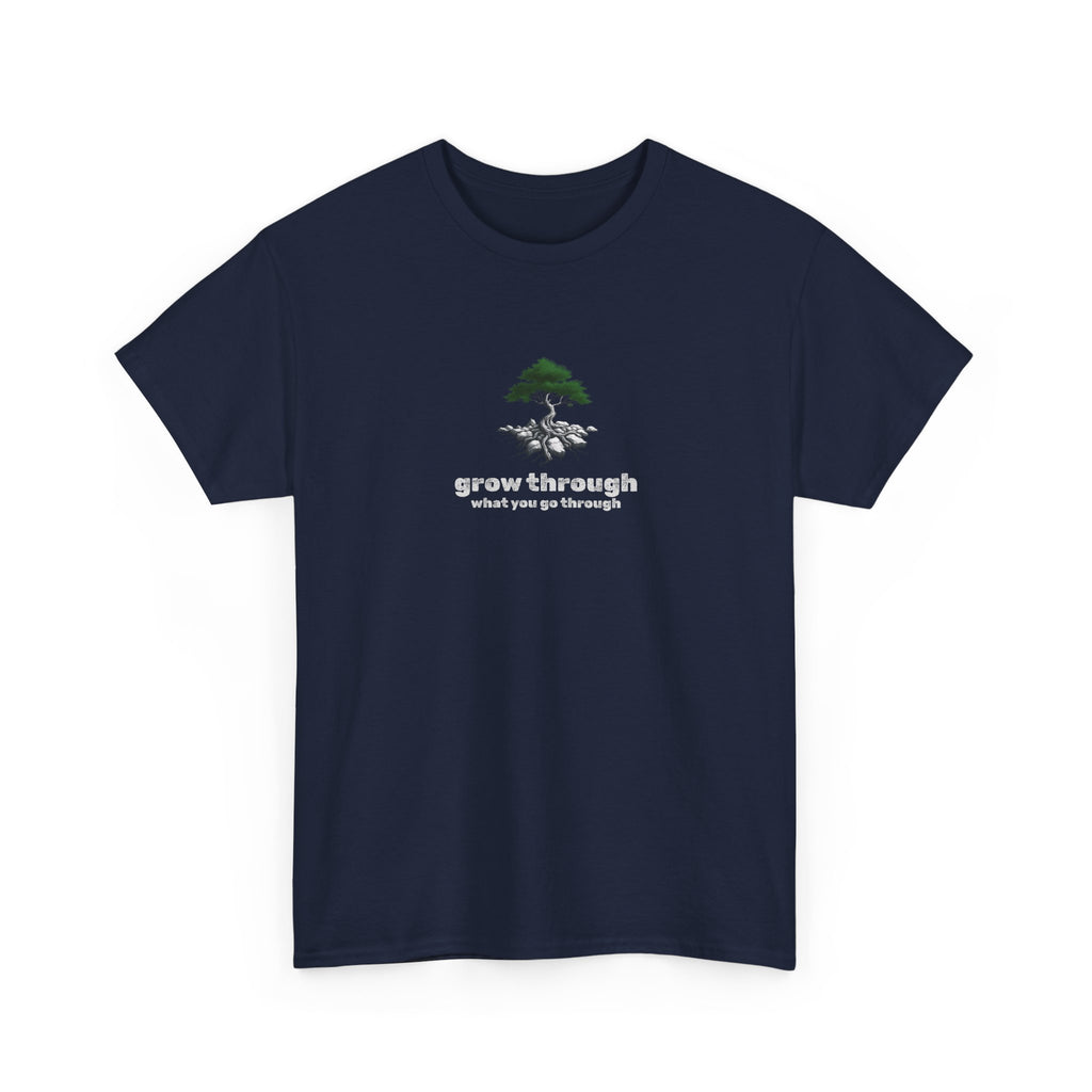 Grow Through What You Go Through Tee — Minimal Bonsai Tree Inspirational T-Shirt