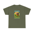Slow Down Turtle Sloth & Snail V-Neck Tee — "Enjoy Life a Little" Relaxed Graphic Shirt