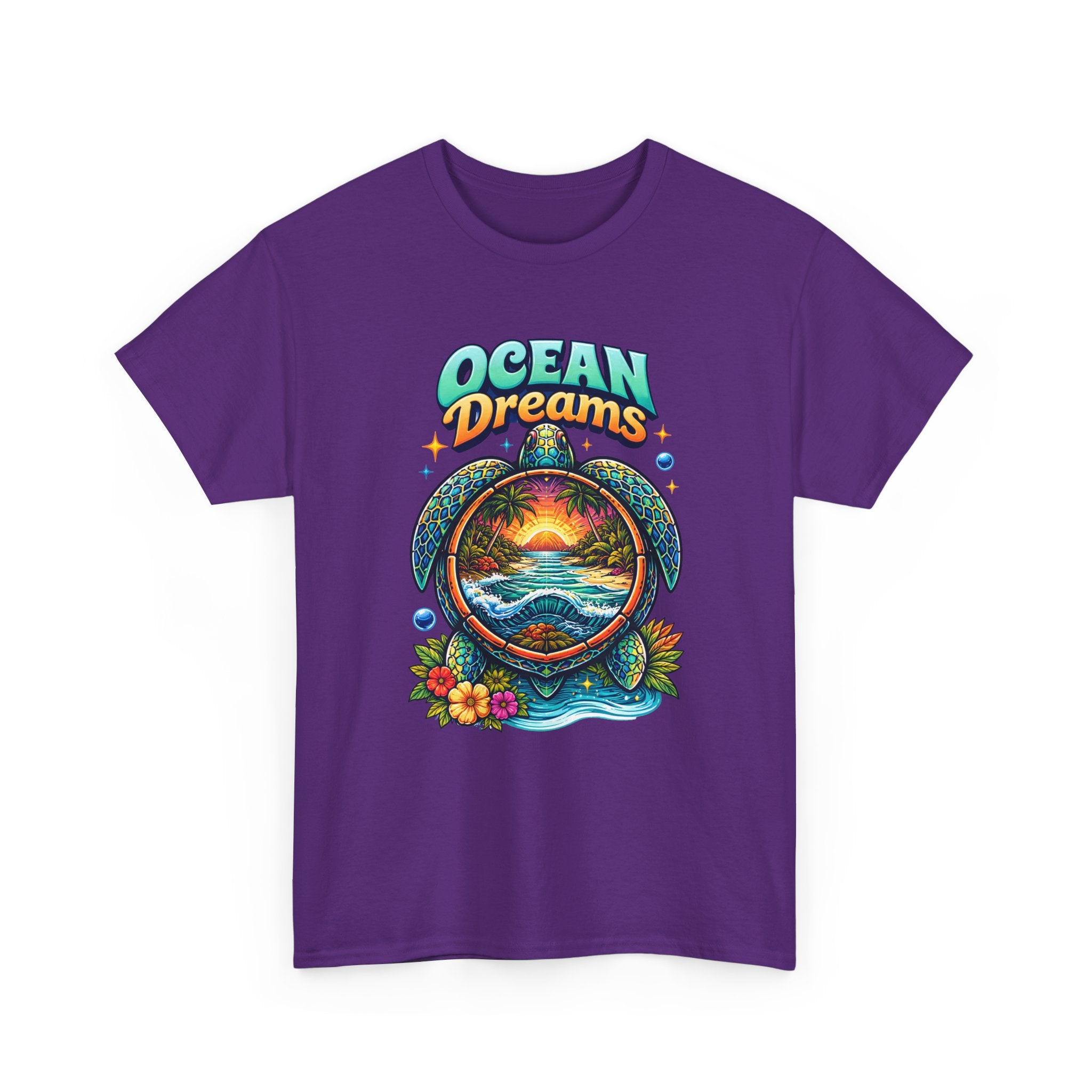 Ocean Dreams T‑Shirt — Tropical Sunset Sea Turtle Graphic Tee