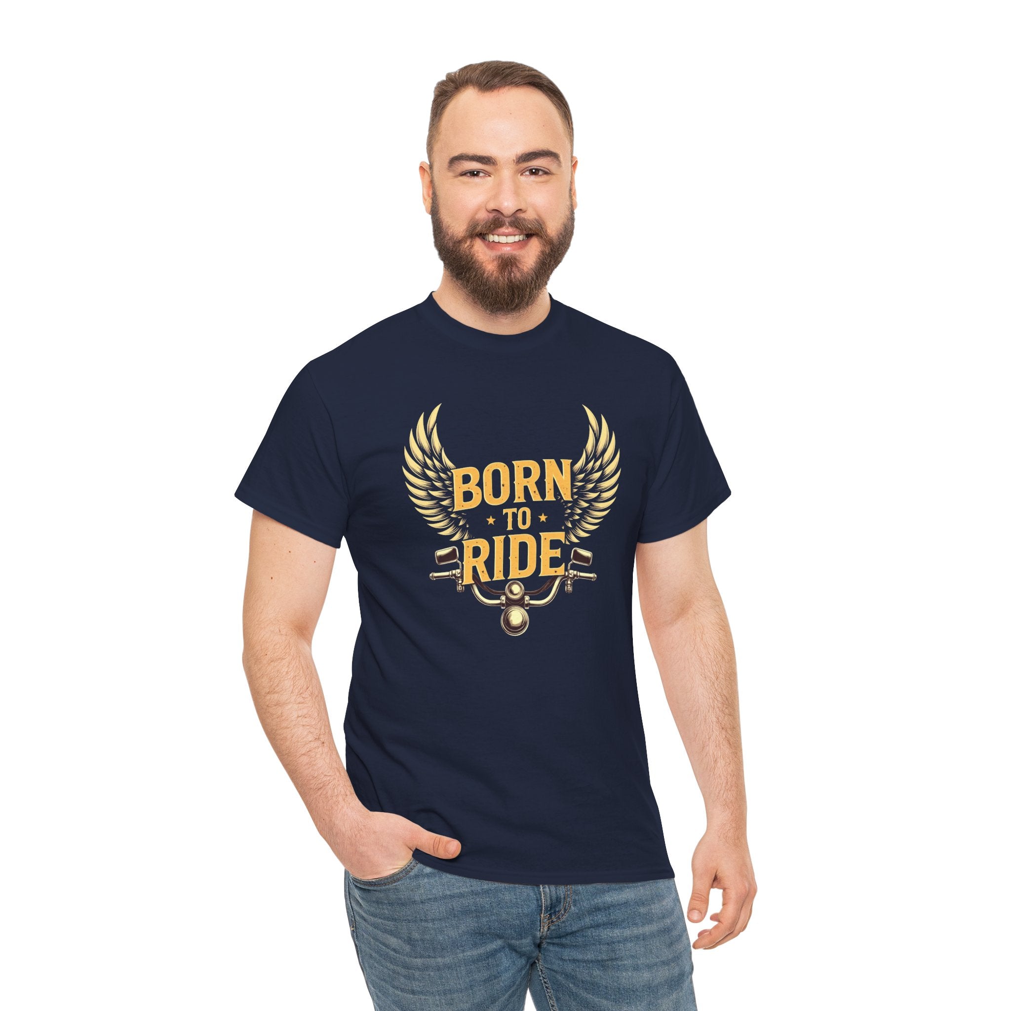 Born to Ride T‑Shirt — Motorcycle Wings Graphic Tee
