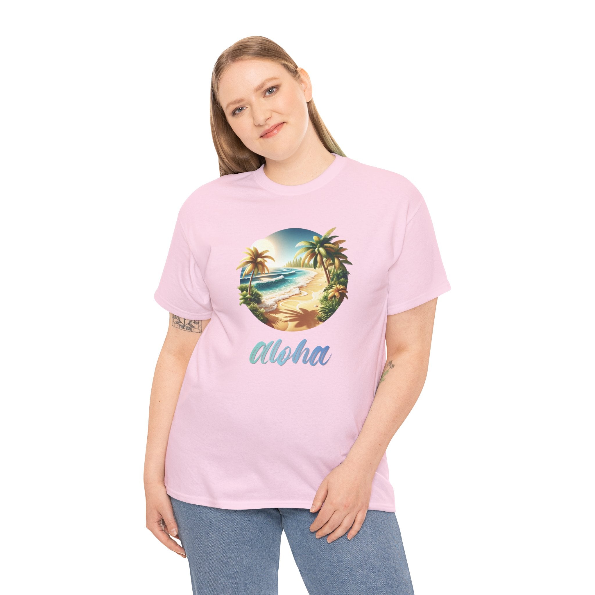 Aloha Beach T-Shirt — Tropical Palm Island Graphic Tee