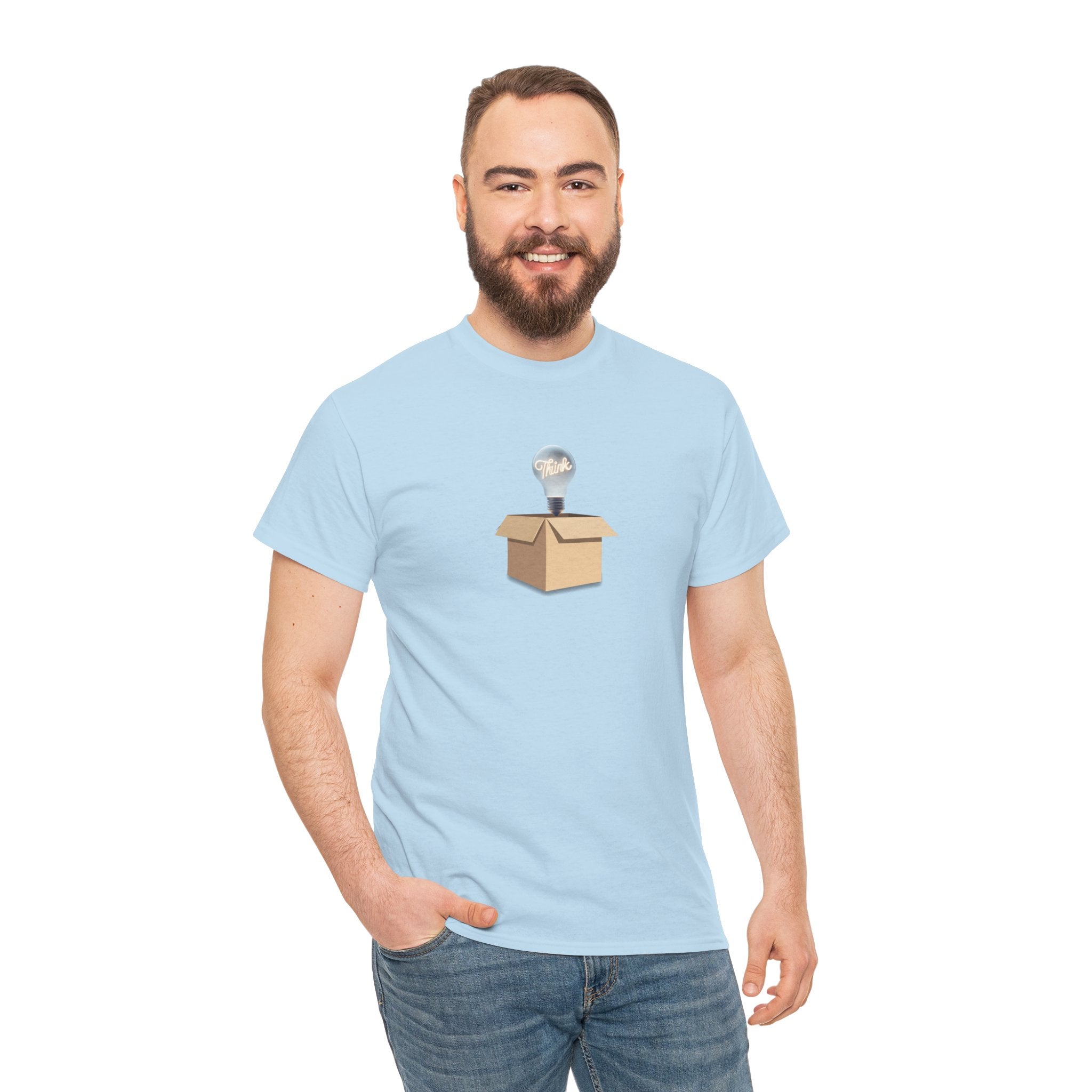 T-Shirt — Lightbulb Idea Think Outside The Box Graphic Tee