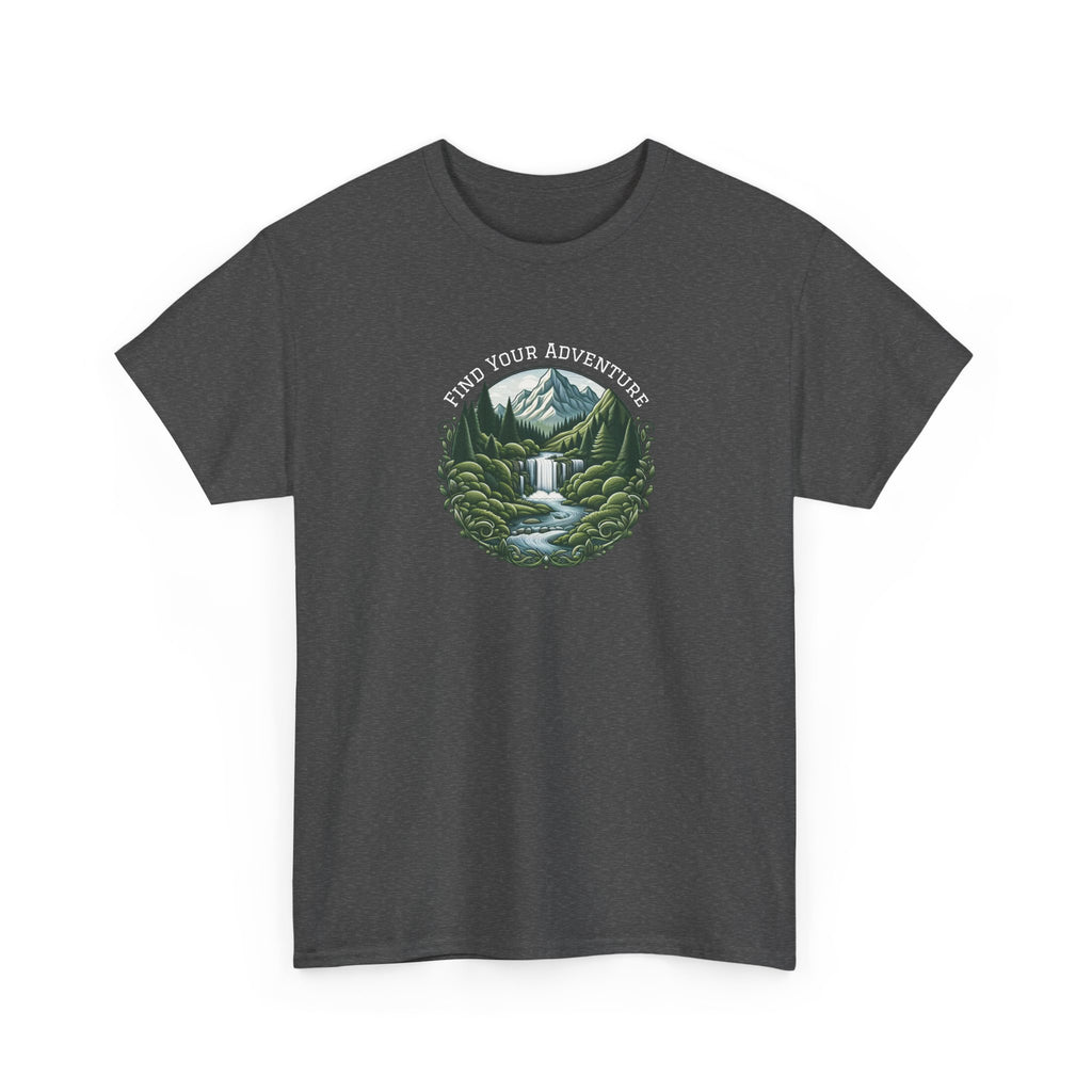 Nature Adventure T-Shirt — Find Your Adventure Mountain & Waterfall Graphic Tee