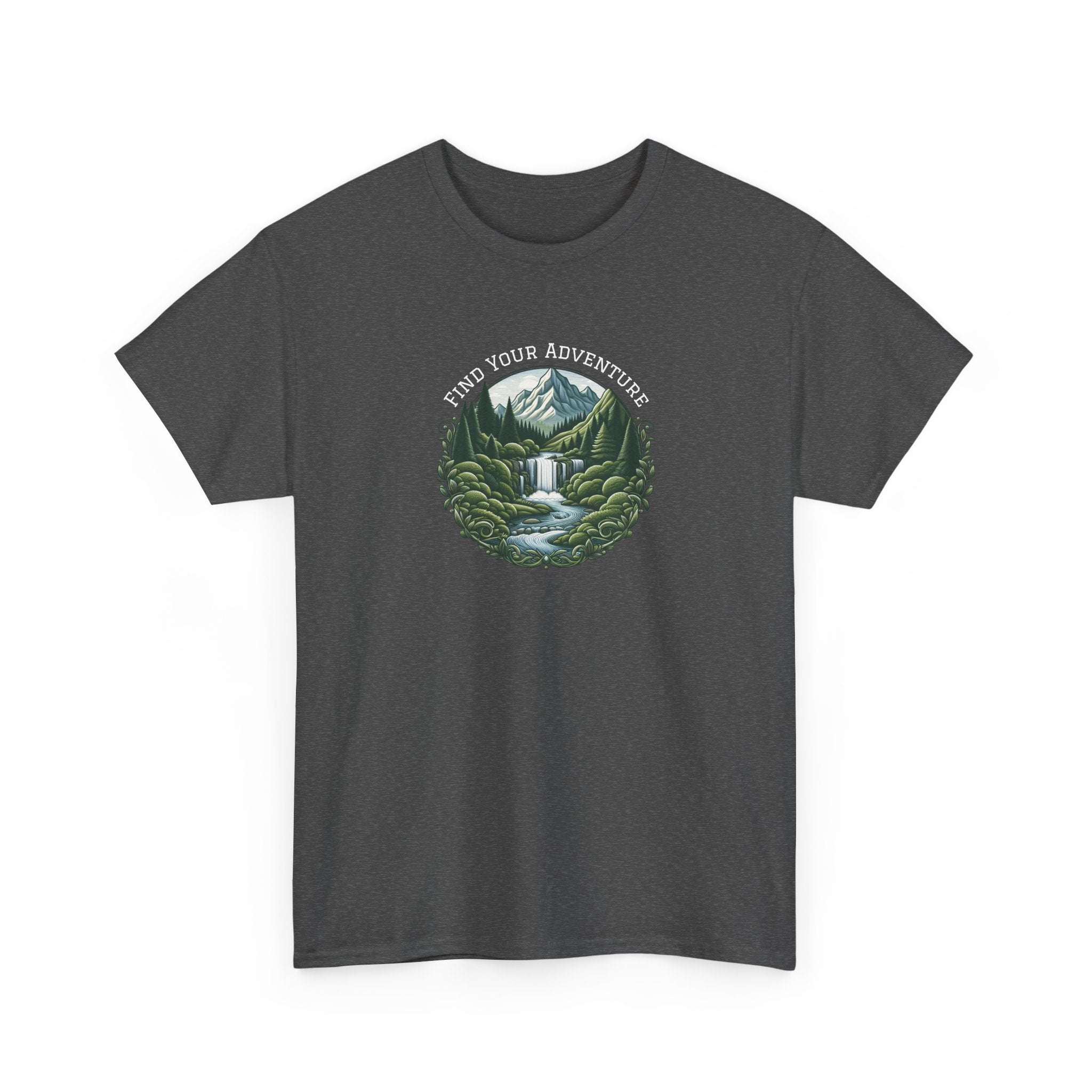 Nature Adventure T-Shirt — Find Your Adventure Mountain & Waterfall Graphic Tee