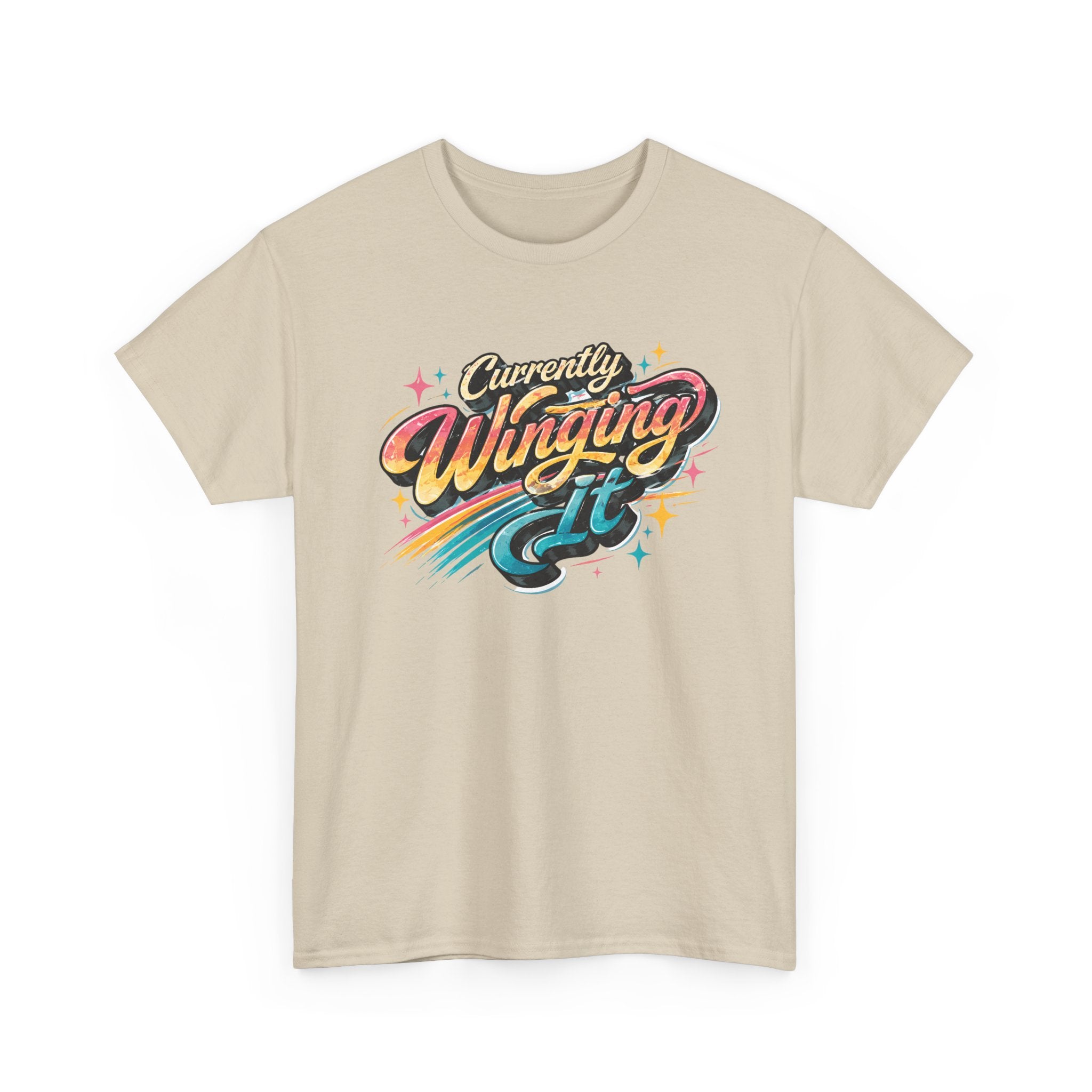 Currently Winging It Graphic Tee — Retro Script Casual Shirt