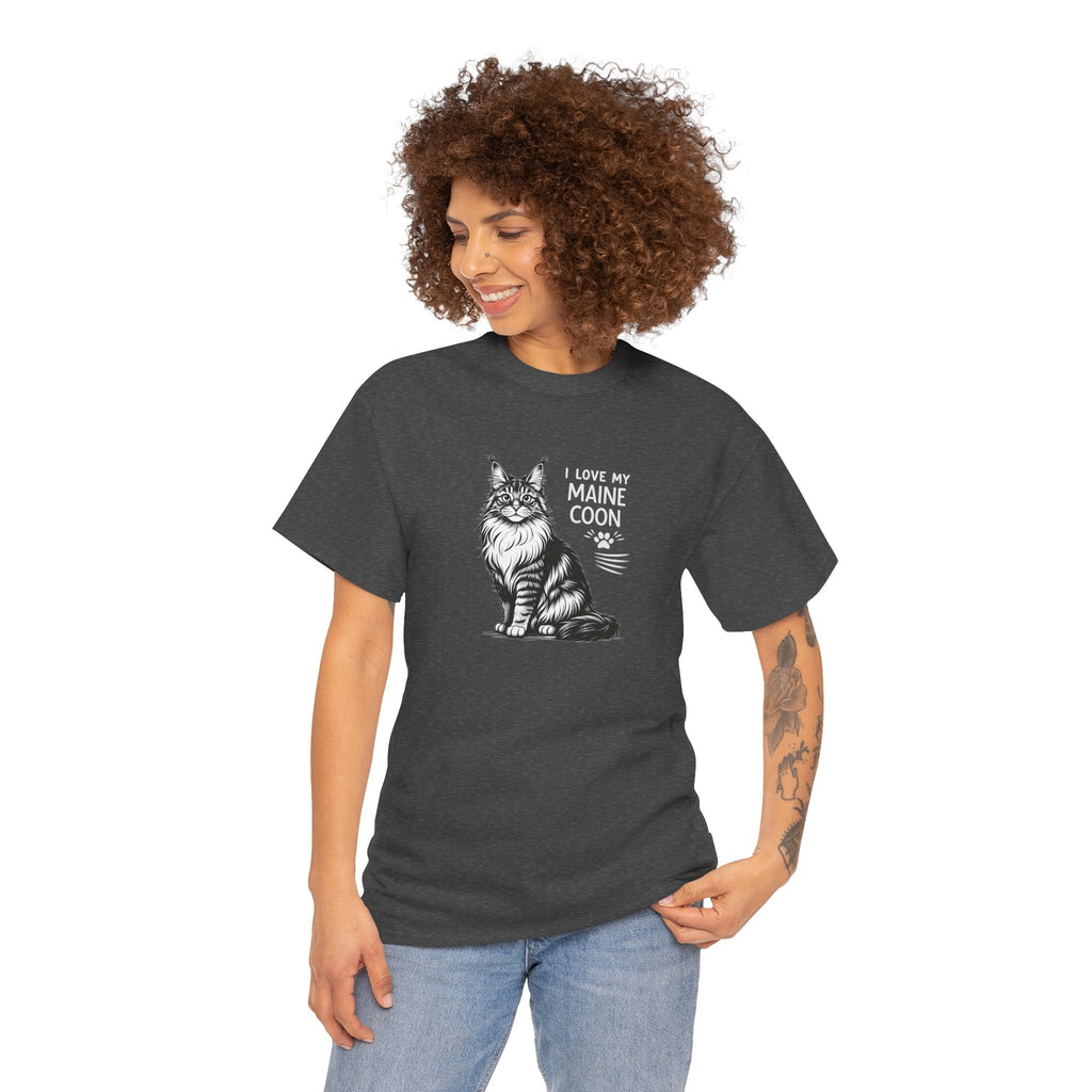 Maine Coon Cat T-Shirt — "I Love My Maine Coon" Tee