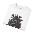 Snake Crest T-Shirt — Gothic Serpent Floral Graphic Tee