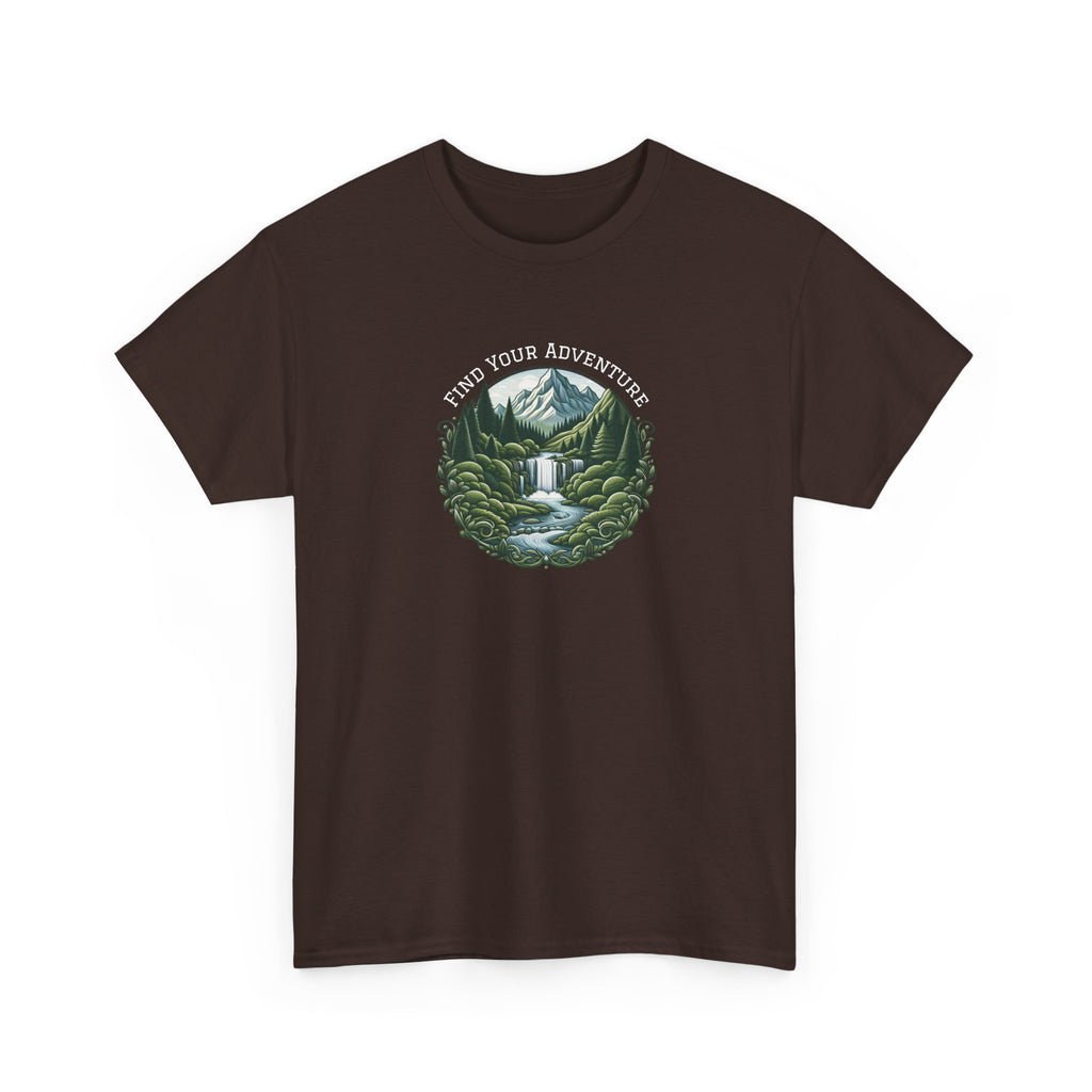 Nature Adventure T-Shirt — Find Your Adventure Mountain & Waterfall Graphic Tee