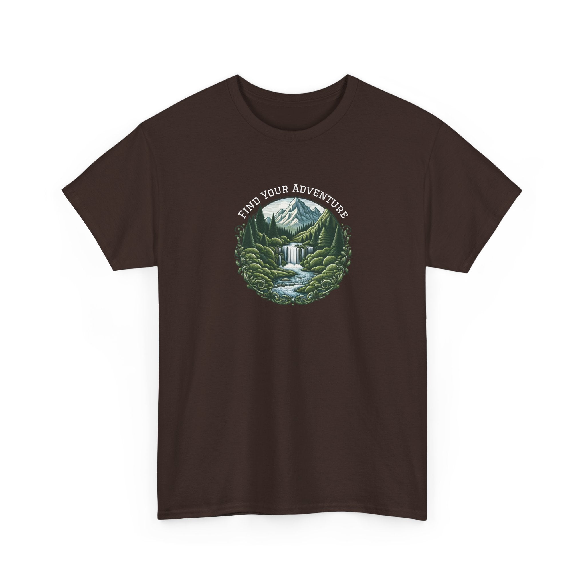 Nature Adventure T-Shirt — Find Your Adventure Mountain & Waterfall Graphic Tee