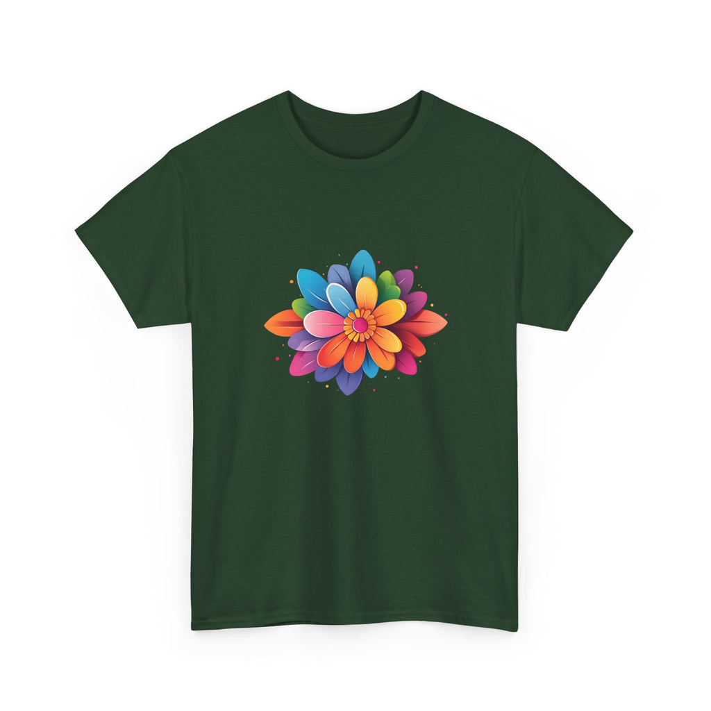 Colorful Layered Flower T-Shirt — Bright Floral Graphic Tee