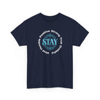 Stay Positive Graphic Tee — 'STAY' Inspirational Badge T‑Shirt