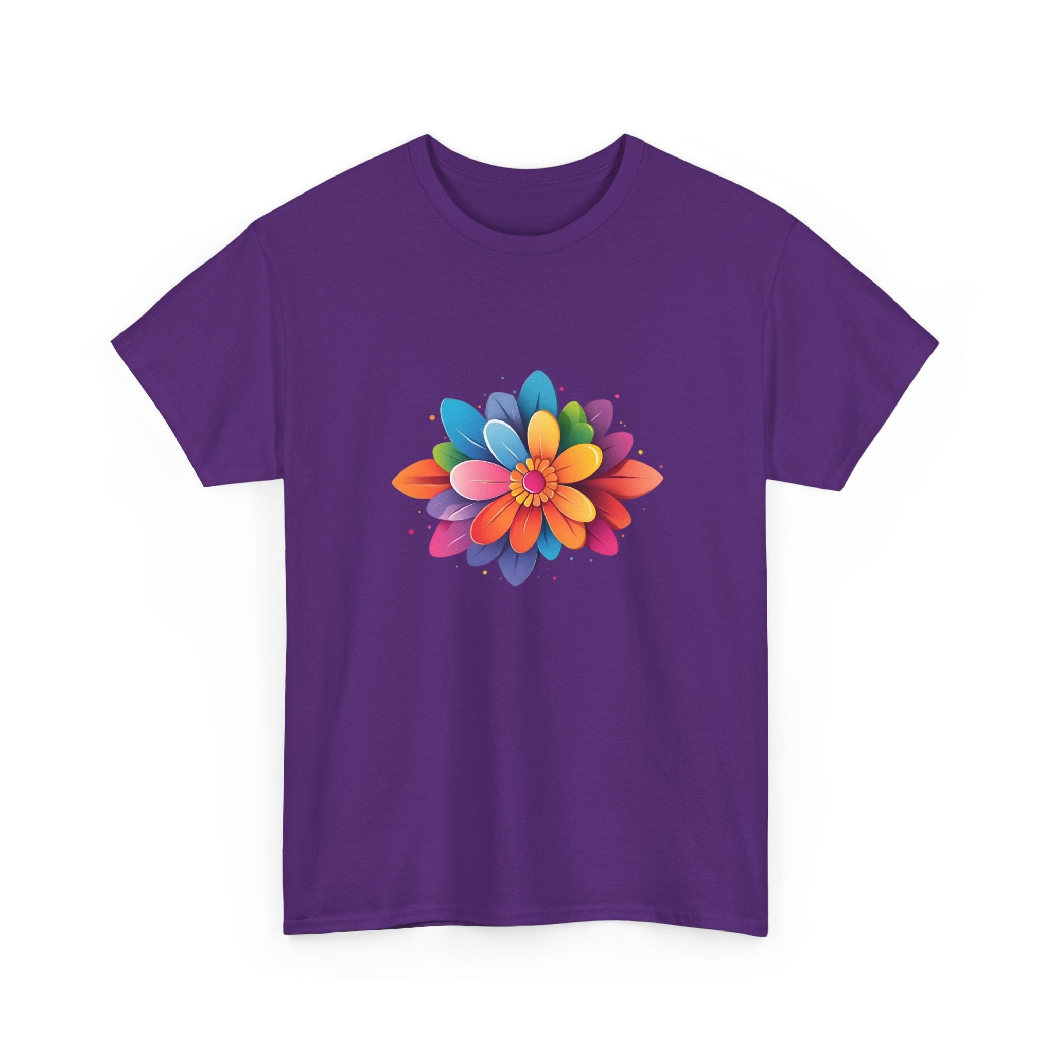 Colorful Layered Flower T-Shirt — Bright Floral Graphic Tee