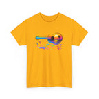 Guitar Sunset T-Shirt — Retro Tropical Sunrise Music Tee
