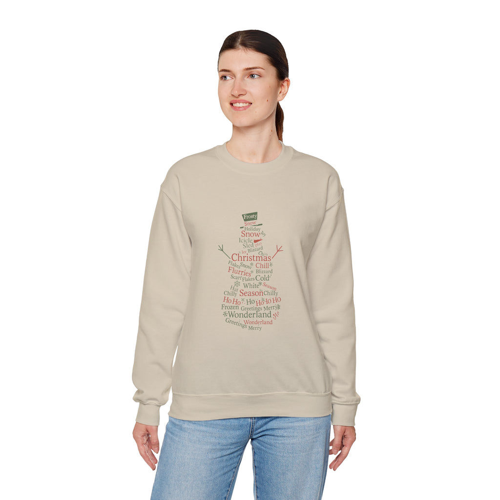 Christmas Word Snowman Sweatshirt