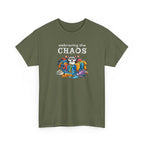 Embracing the Chaos T‑Shirt — Playful Raccoon & Messy Wardrobe Graphic Tee