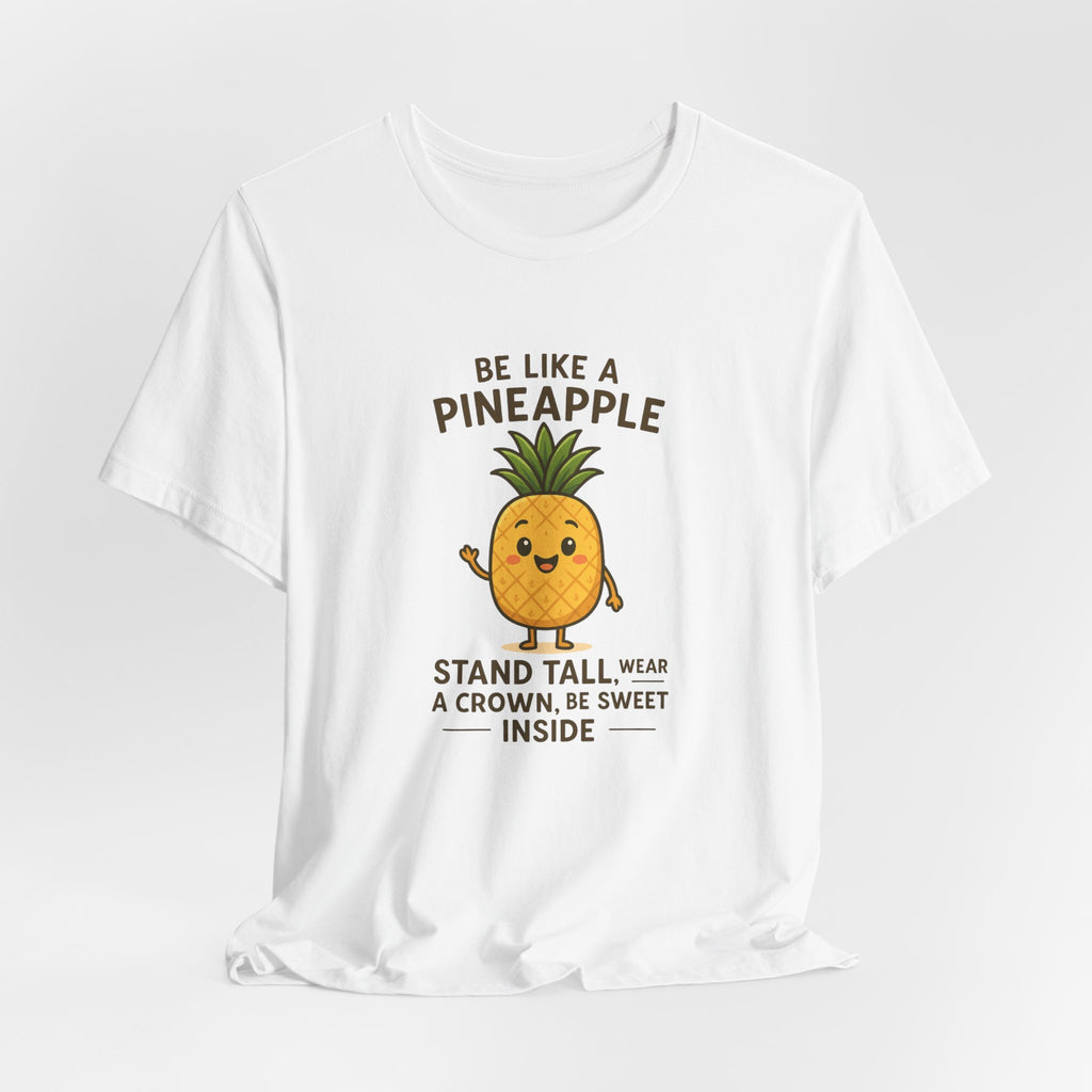 Pineapple Inspirational Tee – "Be Like a Pineapple: Stand Tall, Wear a Crown, Be Sweet Inside"